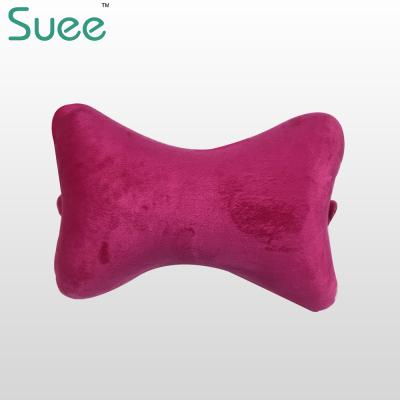 China Custom Massage Bone Shape Car Neck Pillow With Tether Strap for sale