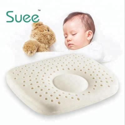 China Antistatic Super Soft Cotton With 100% Natural Latex Flat Head Baby Pillow for sale