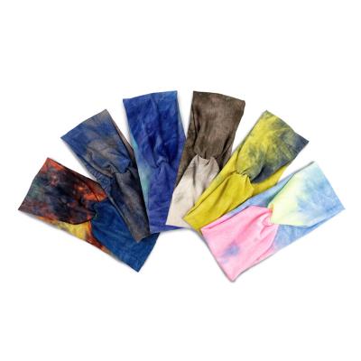 China 2021 Wholesale Girls/Women/Men Tops Elastic Running Sports Breathsble Quick Dry Sustainable Hair Bands Make Up Hair Tie Dye Headband OEM for sale