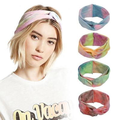 China Popular Bohemian style sports news wholesale popular hair band women's wide brim headband headband cross hair dye headband for sale