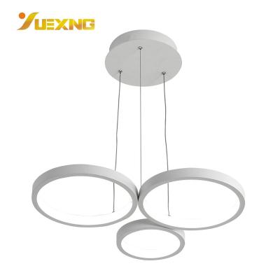 China Residential Dimmable Wifi Smart Pendant Light Aluminum Acrylic Round LED Ring Pendant Lamp for sale