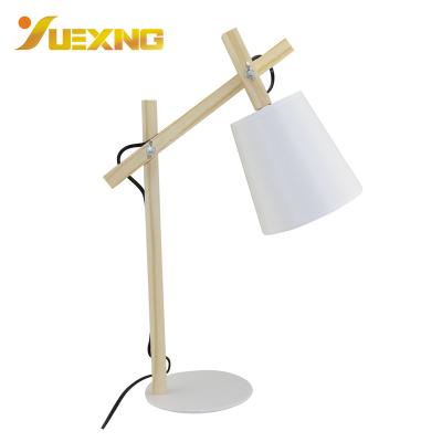 China OEM Wooden Table Lamp White Iron Led Spot Office Modern Hot Selling Cheap Wood Painting Light for sale