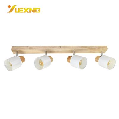 China E14 ip20 Outdoor Mounted Wood Square Fabric Lamp Holder Led Ceiling Spot Light for sale