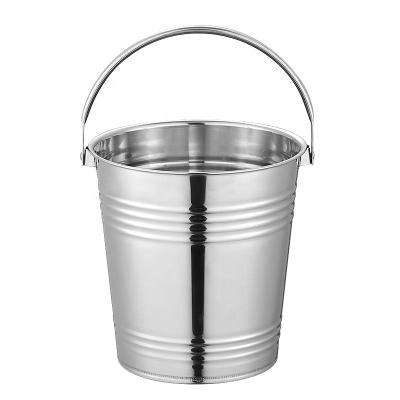 China Hot Sale Cheap Viable Champagne Bucket Restaurant Bar Outdoor Outdoor Ring Handles Stainless Steel Ice Bucket for sale