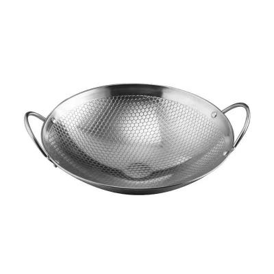 China Non Viable Factory Wholesale Cookware Stick Wok Pan Korean Wok Pan Stainless Steel Wok for sale