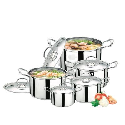 China Sustainable Multifunctional Cookingware Set Stainless Steel 10 Pcs Cooking Soup Pot Set Home Casserole Stock Pots for sale