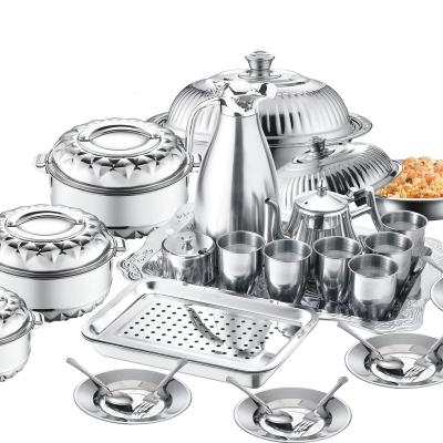 China Stocked Best Price 28pcs Lid Steel Cookware Sets Stainless Steel Pot Sets for sale