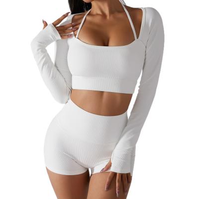 China Women's New Spring and Summer Reversible Sports Tops with Chest Pads Quick-Drying Yoga Clothes New Fitness Clothes Slim-Fitting Long Sleeve for sale