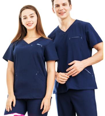 China New Breathable Comfortable Medical Surgical Gown Men And Women Doctor Nurse Brush Gowns Hand Clothes Beauty Pet Hospital Oral Coveralls for sale