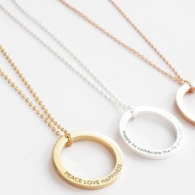 China 2022 Fashion 925 Sterling Silver Environmentally Friendly Personalized Birthstone Circle Necklace Pendant Necklace For Women for sale