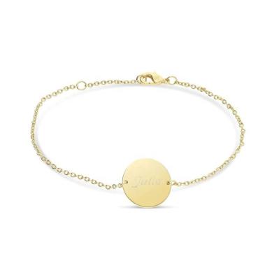 China Personalized Initial Charm Bracelet Gold Bangle Environmentally Friendly Personalized Minimalist Bracelet For Women for sale