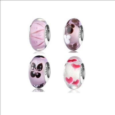 China Customized wholesale 925 silver murano glass environment friendly charms beads for bracelet making for sale