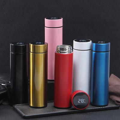 China Colorful Temperature Display 2021 Stainless Steel Temperature Display Vacuum Insulated Leak Proof Coffee Thermos for sale