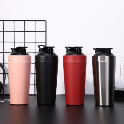 China 2019 New Designed Protein Stocked 650ml 750ml Shaker Bottle Metal With Customize Logo for sale