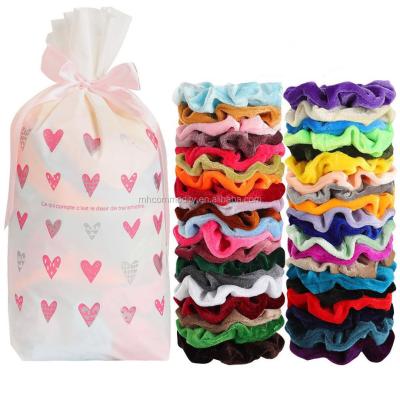 China 2020 Breathable Hot Selling 20 Pieces Pack Wholesale Velvet Hair Elastic Scrunchies for sale