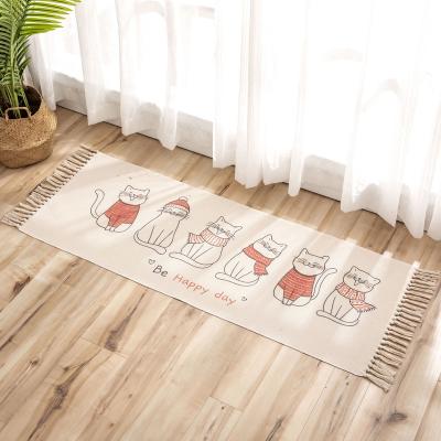 China Custom Handcrafted Carpet Mat Cotton Floor Door Mat Cover Home Decor Factory Wholesale Adhesive-Protective Direct Sales for sale