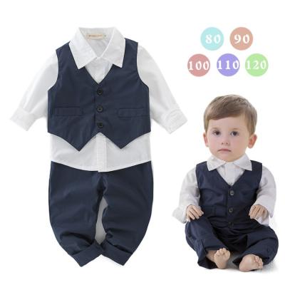 China Polyester Baby Boy Gentleman Suit / Cotton Fashion Autumn Infant Clothing Set Kids for sale