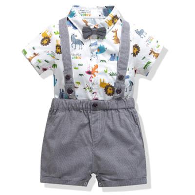 China ZHG114 Toddler Baby Rompers Gentleman Baby Boy Breathable Clothing Set for sale