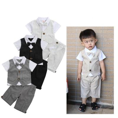 China ZHG139 Summer Baby Boy Clothes Antibacterial Suit Shirts+Overalls 2PCS Kids Clothing Baby Clothes for sale