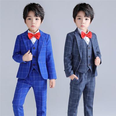 China Spandex / Cotton Boys Wedding Suits Boy Suit Designer Kids Formal Suits Blue Boy for sale