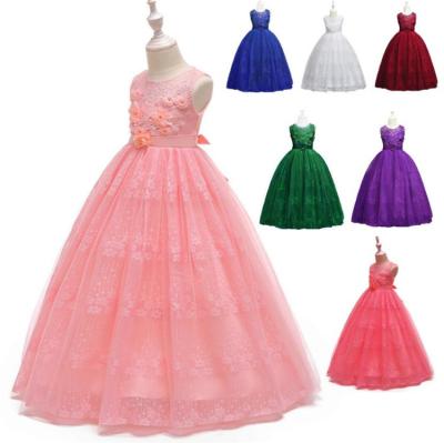 China HYM08 Regular Bridesmaids Dress To Wedding Evening Children's Party Pageant Long Princess Dress Kids Dresses for sale