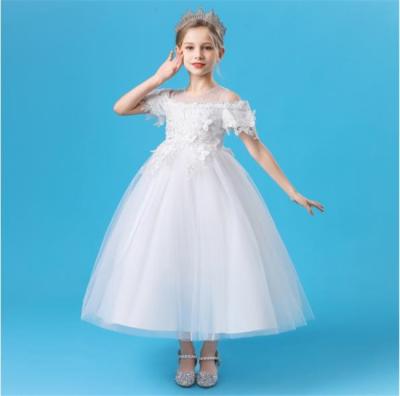 China Baby Long Regular High Quality White Lace Weddings Bridesmaid Dress for sale