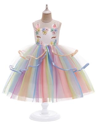 China MAG06 Unicorn Party Girls Dress Easter Regular Costume Kids Dresses For Girls Princess Elegant Dress Children for sale