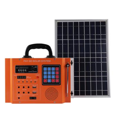 China Home Pay As You Go FM LED Light Home Lighting Kits Solar Power System Radio Music Player System for sale