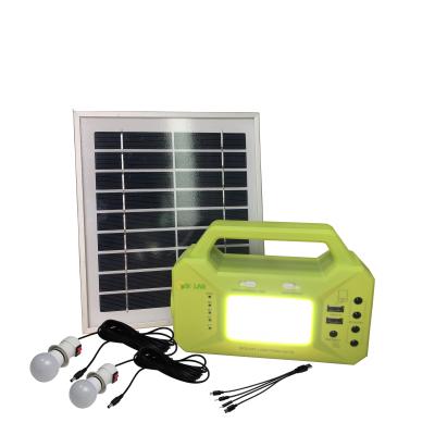 China 6000mah 3.2v lifepo4 home battery solar indoor lighting system with 2 LED bulbs for sale