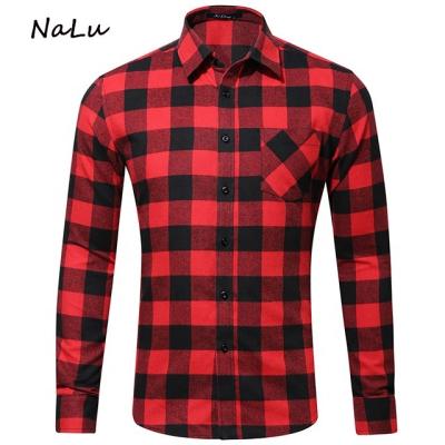 China Wholesale Custom Made Cotton Luxury Mens Long Sleeve Plaid Check Flannel Shirts for sale