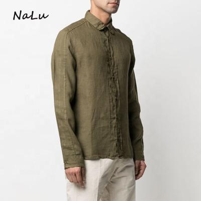 China New Style Long Sleeve Luxury Canvas Fabric Premium Mens Canvas Breathable 100% Shirts for sale