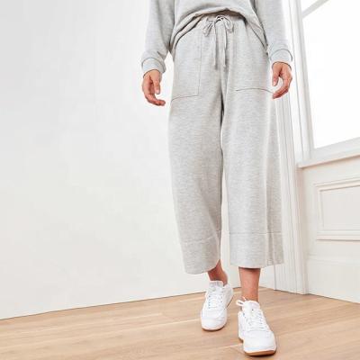 China Anti Wrinkle Cotton Anti Wrinkle Wide Leg Sweatpants Pants Women for sale