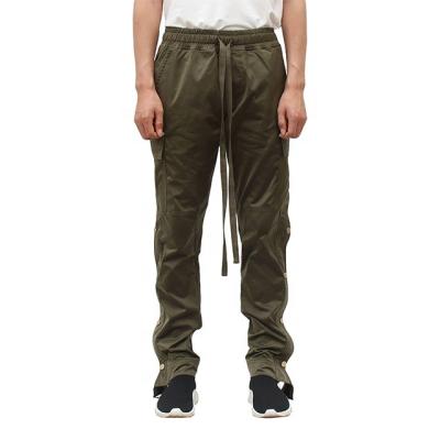 China Nylon/Cotton Nylon/Cotton Olive Cargo Snap Button Custom Nylon Track Pants Mens for sale