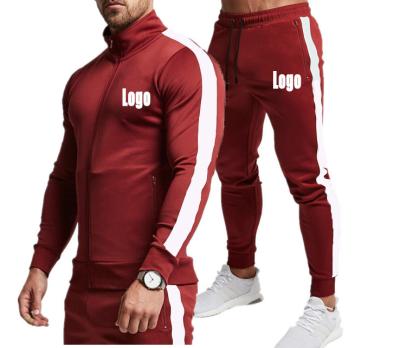 China Wholesale Custom Logo Cotton Breathable Side Striped Training Gym Sports Jogger Sweatsuit Tracksuit Set For Men Breathable for sale