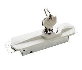 China Steel Cabinet Lock for Sliding Door White Color Panel Lock for Steel Enclosure for sale