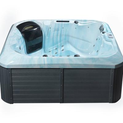 China Large Hot Tub Style Skirt Bath Hotel LED Jet Massage 6 Whirlpool Massage Bathtub Outdoor SPA Acrylic Sided Free Person Te koop