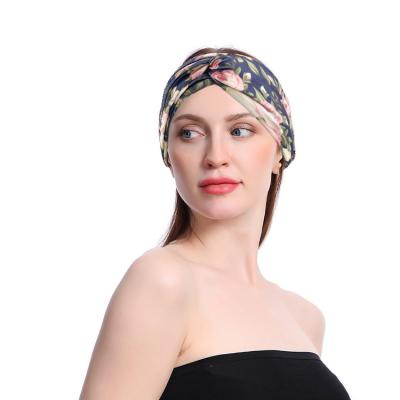 China New Environmental Friendly Cashew Face Knotted Wide Side Headband Sports Elastic Headband Lady Headdress for sale