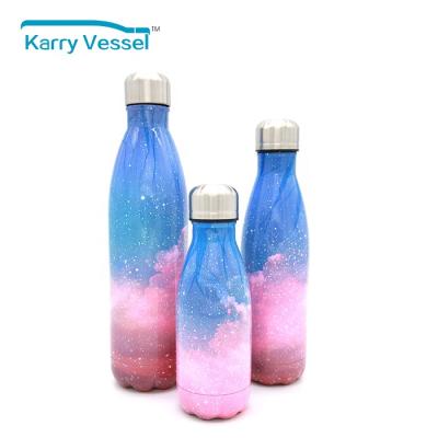 China Food Grade Double Wall Sustainable Vacuum Flask Insulated Stainless Steel Cola Shaped Thermos Water Bottle for sale