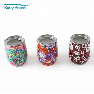 China Sustainable Double Walled Vacuum Insulated Wine Tumbler Stainless Steel With Lid Straw for sale