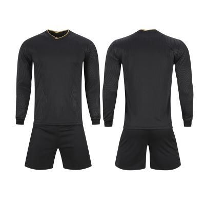 China Quick Dry Breathable Comfortable Long Sleeve Football Shirt Customized Sublimation Black Sportswear for sale