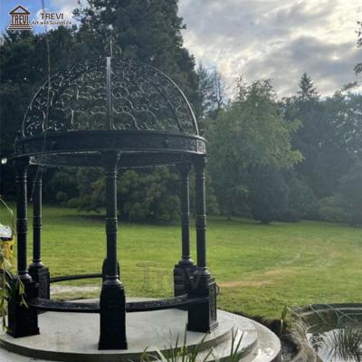 China Modern Outdoor Large Garden Black Mental Iron Wrought Gazebo For Sale for sale