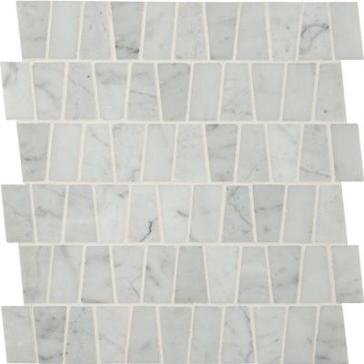 China Morden Big Stone Trapezoid White Marble Mosaic For Bathroom Decoration for sale