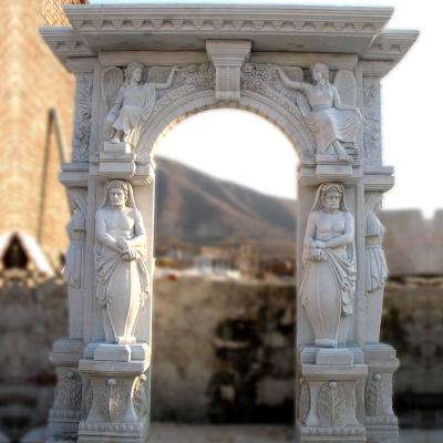 China Factory price traditional marble door surround with figure designs for home decor for sale