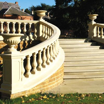 China Vivid Supplier Staircase Factory Use House Decoration Villa Baluster White Marble Railings for sale