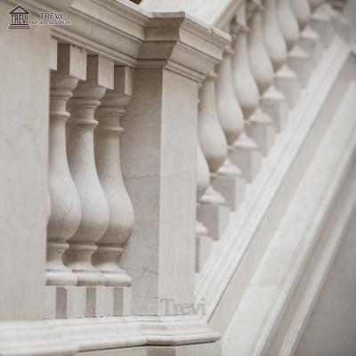 China Modern Stone Fencing Baluster Marble Balustrade Baluster Beige Marble Column For Sale for sale