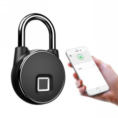 China In zinc alloy. Plated finish. New Fingerprint Lock Luggage Lock Tuya App Padlock Outdoor Fingerprint Padlock Smart Fingerprint Padlock Small for sale