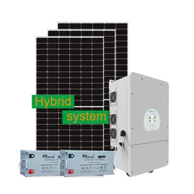 China Home Hybrid Solar Power System 3kw 4kw 6kw Solar Power Storage System 5000w Solar Kits Hybrid for sale