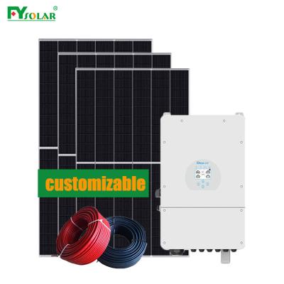 China Home Solar System 5kva Full House Hybrid Solar System 5kw 10kw Solar System for sale