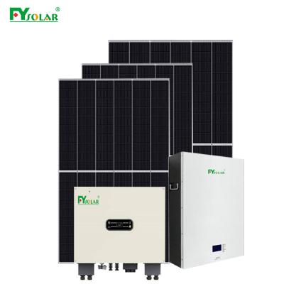 China Home Solar Power System 5kva Solar Panels and 10kw Lithium Battery Hybrid Home Photovoltaic System 5kw for sale