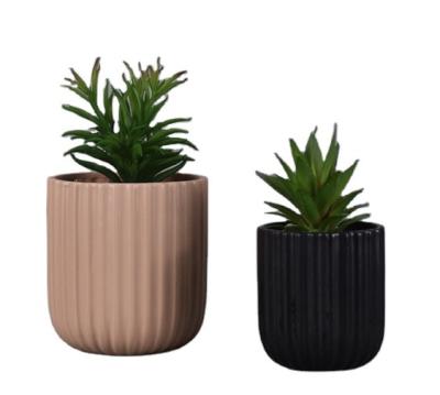 China OEM Contemporary Ceramic Sphere Planter Pot Embossed Solid Color Embossed Planter Flower Pot For All Indoor Plants for sale